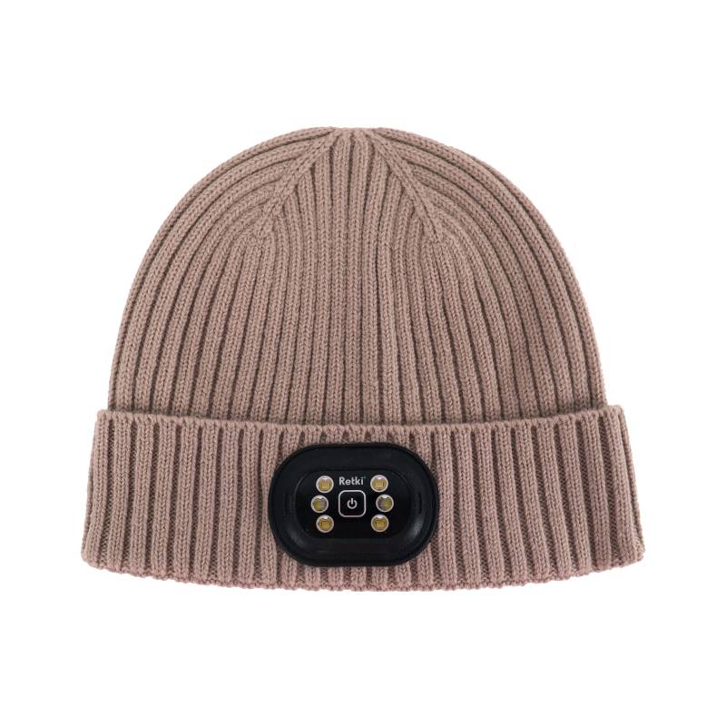 Beanie 100% merino LED rechargeable, beige